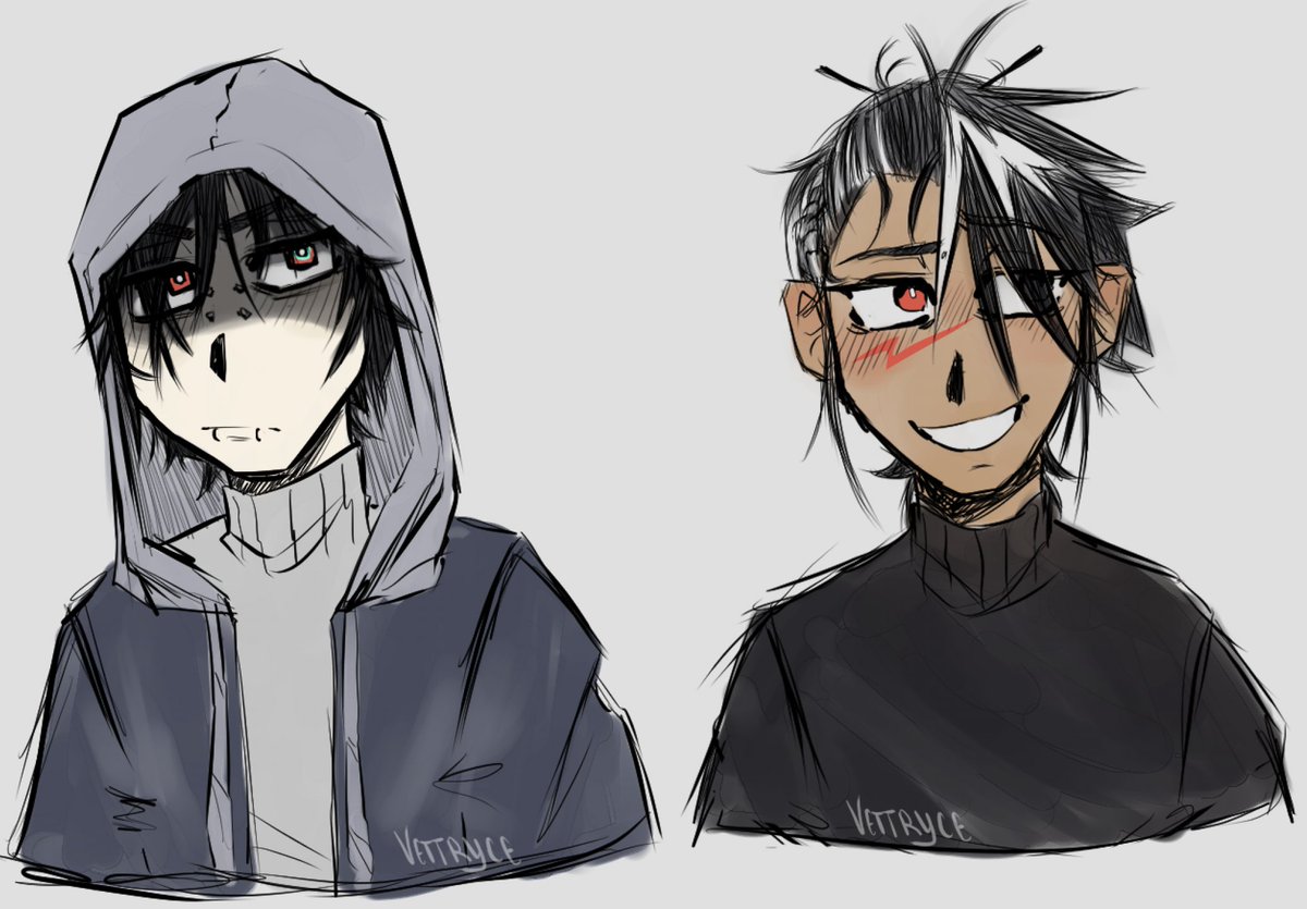 Vettryce's tweet photo. redraw of these poop ah humanized drawings
#dustsans #crosssans #utmv #utau https://t.co/3IhPiU4NKc