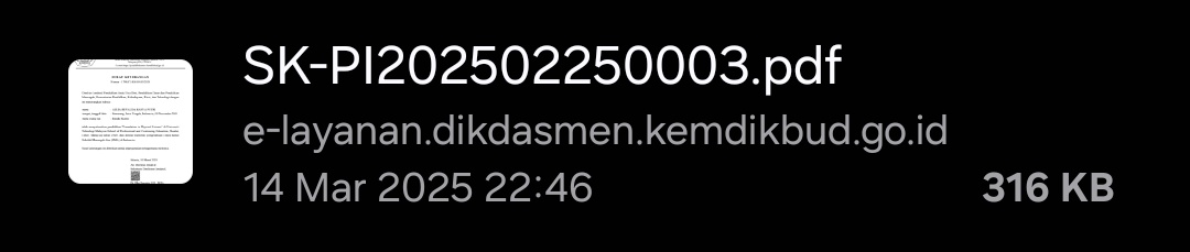 revaaalda's tweet photo. @anakodok2009 @ida_aslina Surat Keputusan itu hanya untuk pendidikan tinggi yaa kak, untuk SD-SMP-SMA itu Surat Keterangan (dan disingkat menjadi SK oleh kemendikdasmen), bisa dilihat di bawah contoh milik saya 😊

foto ke-3, bisa dilihat nama file suketnya juga SK-PI (surat keterangan-penyetaraan ijazah) https://t.co/KPy9cQuRIF