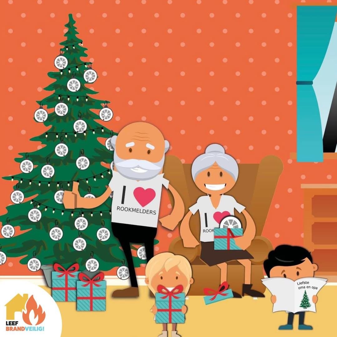 🔥🎄Liefste oma en opa, Een rookmelder hier, een rookmelder daar. Ik wens jullie een brandveilig nieuwjaar. #leefbrandveilig #rookmelders #brandveiligefeestdagen