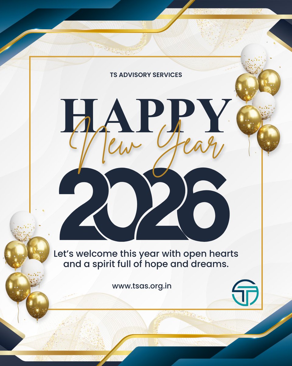ts_advisory's tweet photo. As we celebrate today, let's carry forward hope, resilience, and purpose. May the year be filled with positive energy, meaningful progress, new possibilities for all. 
#HappyNewYear #HappyNewYear2026 #NewBeginnings #NewYearWishes #YearOfGrowth #SuccessAhead #TSAdvisoryServices https://t.co/ZabirgZv6v