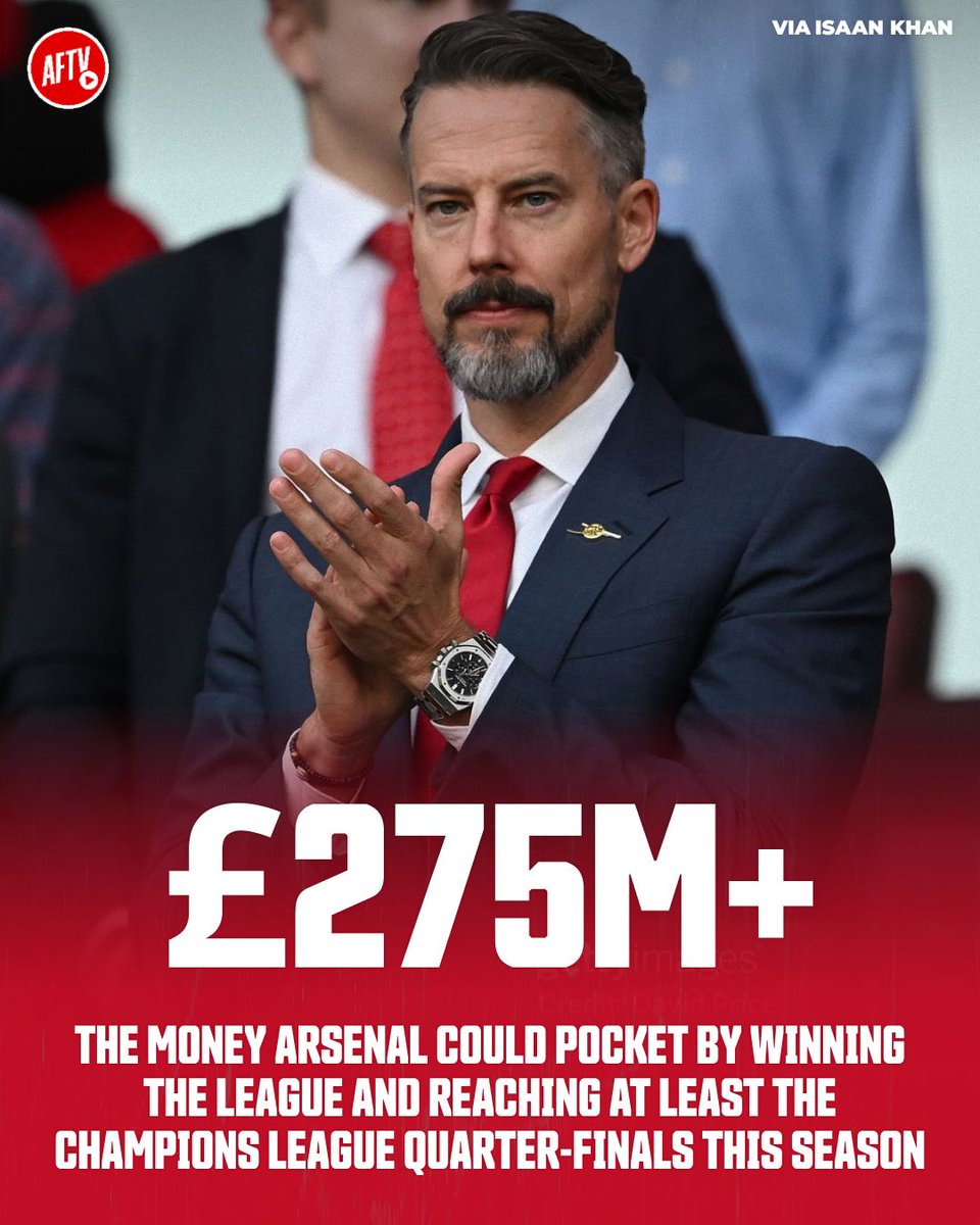 Arsenal could receive 𝐇𝐔𝐆𝐄 income if we finish this season strong! 💰

𝐃𝐨 𝐲𝐨𝐮 𝐭𝐡𝐢𝐧𝐤 𝐰𝐞 𝐬𝐡𝐨𝐮𝐥𝐝 𝐬𝐭𝐫𝐞𝐧𝐠𝐭𝐡𝐞𝐧 𝐭𝐡𝐞 𝐭𝐞𝐚𝐦 𝐭𝐡𝐢𝐬 𝐉𝐚𝐧𝐮𝐚𝐫𝐲 𝐭𝐨 𝐛𝐨𝐨𝐬𝐭 𝐨𝐮𝐫 𝐜𝐡𝐚𝐧𝐜𝐞 𝐨𝐟 𝐚𝐜𝐡𝐢𝐞𝐯𝐢𝐧𝐠 𝐭𝐡𝐞𝐬𝐞 𝐭𝐚𝐫𝐠𝐞𝐭𝐬? 🤔