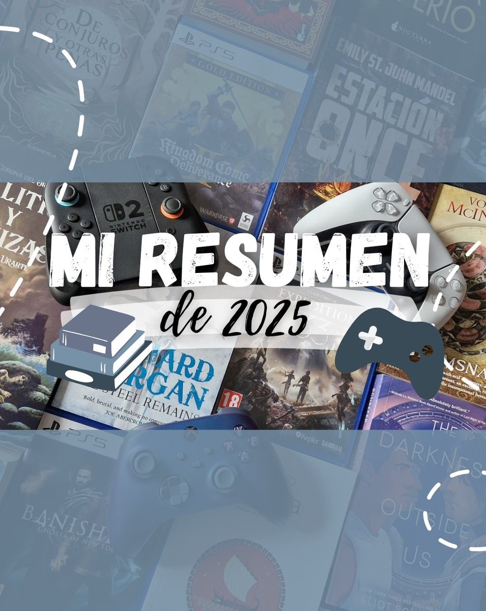librukie's tweet image. Primera publicación especial de fin de año... El resumen de 2025 📚🎮

Las estadísticas de libros y videojuegos que me acompañaron durante este año 🫶🏻

#Libros #Videojuegos #Recap