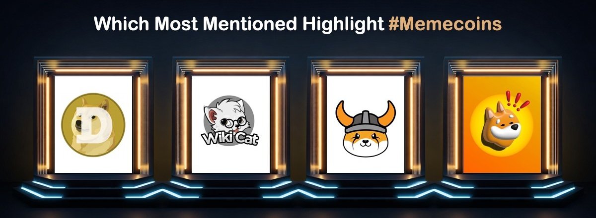 Which Most Mentioned Highlight #Memecoins 

$DOGE 
$WKC 
$FLOKI 
$BONK