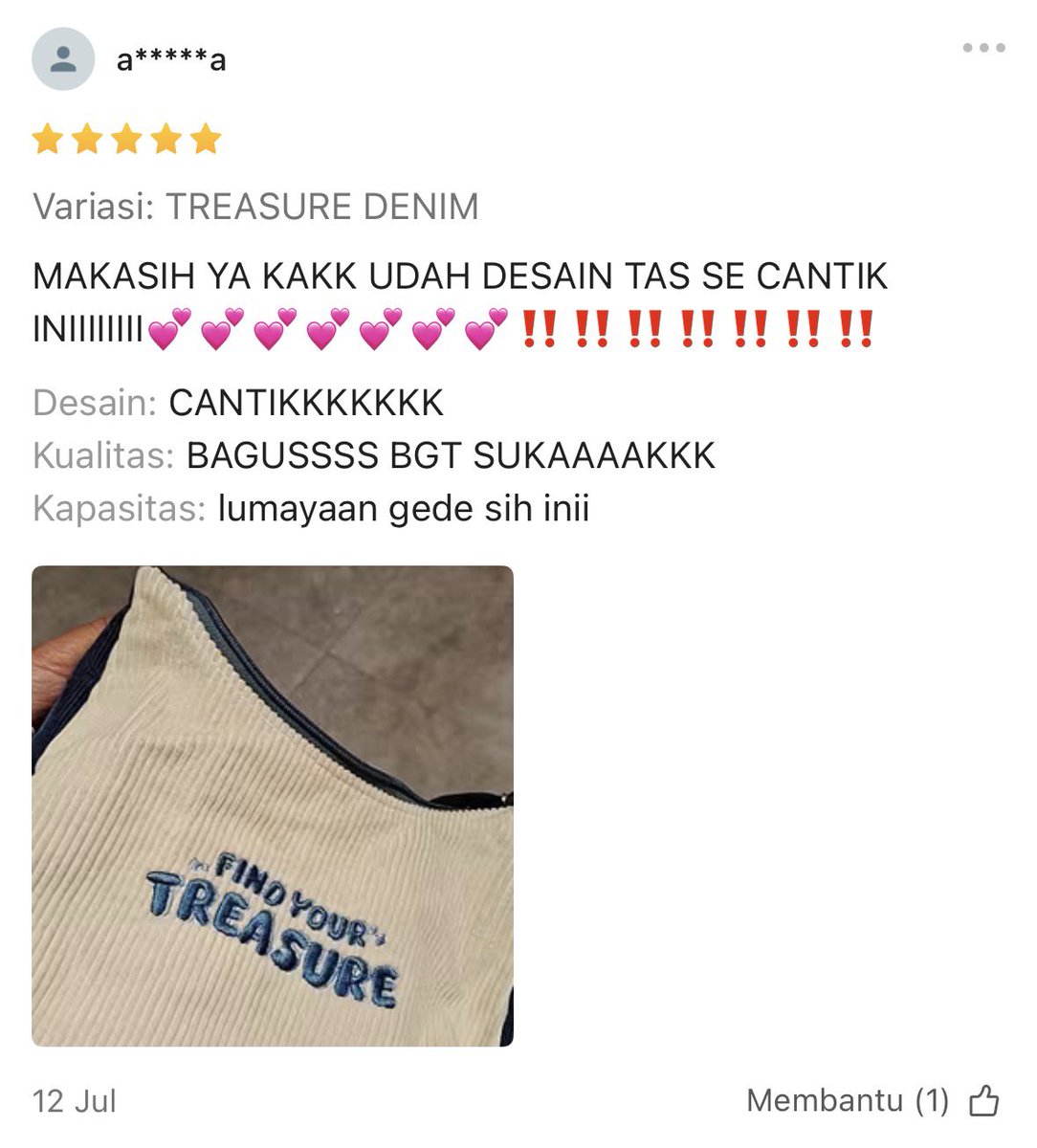 yellw_colection's tweet photo. Beberapa review 💖💖 https://t.co/TCaD5n9hmH