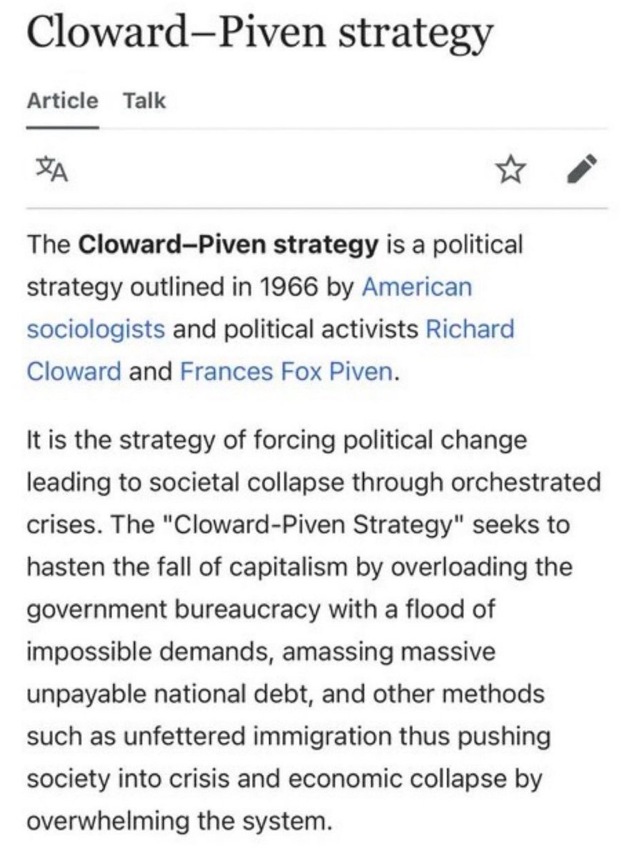 BGatesIsaPyscho's tweet image. Cloward-Piven Strategy - Sound familiar? 

Because it’s exactly what’s happening in real time - you can see it.