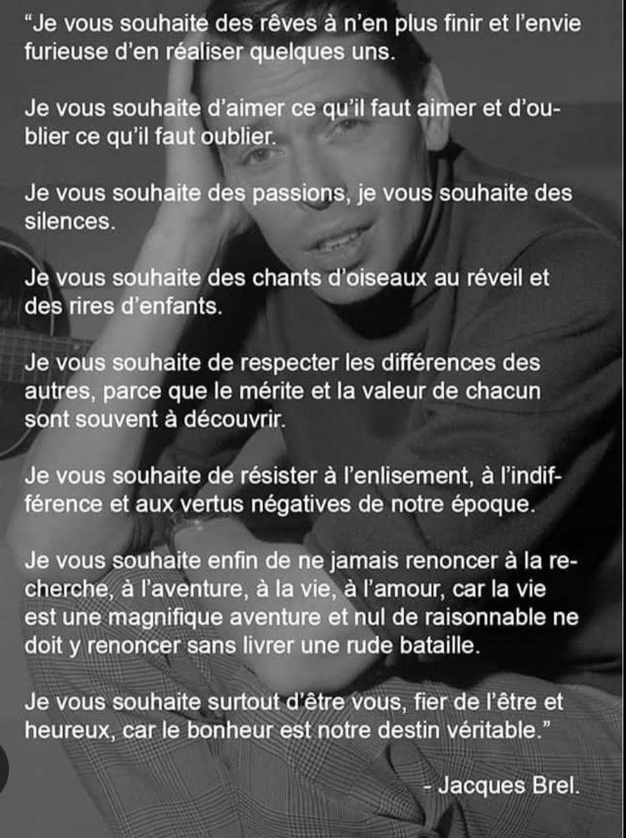 Parce que ce texte a toujours raisonné très fort en moi, que ces mots expriment pleinement ce que je souhaite à chaque personne de ce monde 

Belle année à vous✨🙏