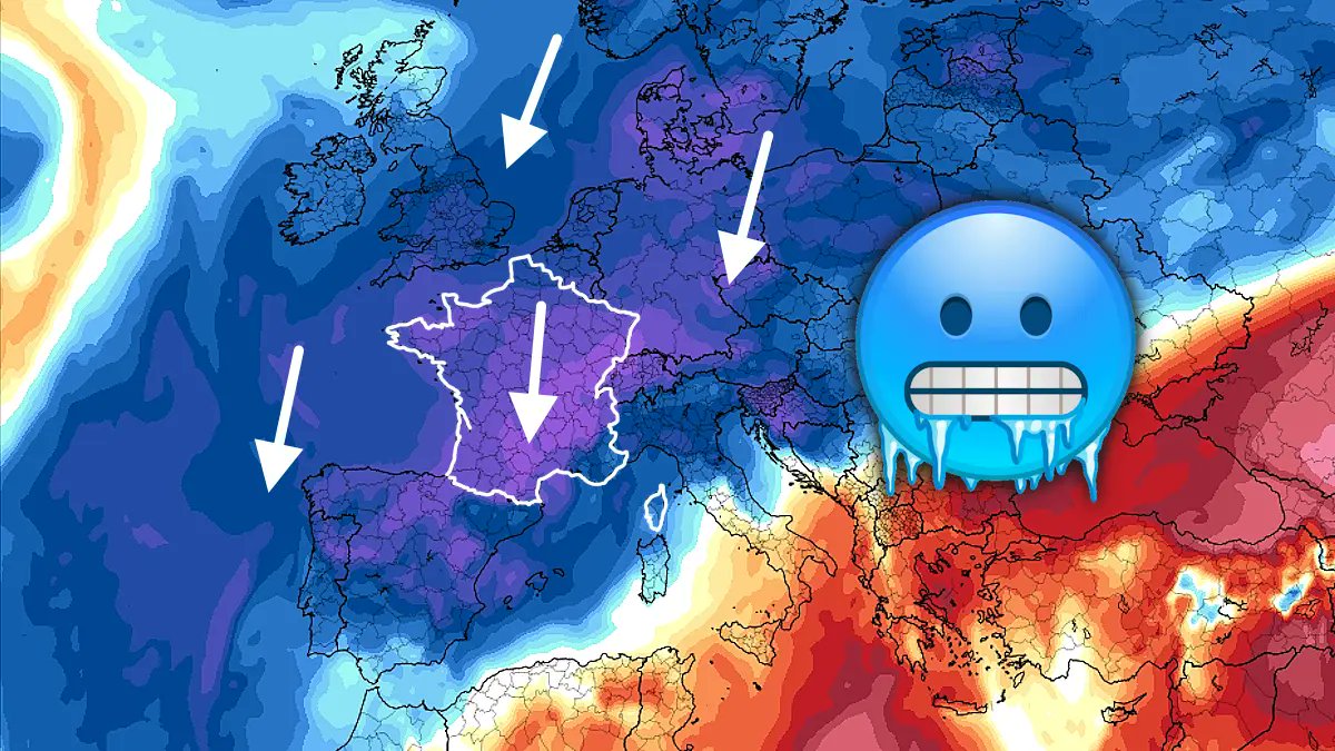 Meteovilles's tweet image. Lundi, le #gel 🥶🥶 pourrait être permanent tout au long de la journée sur les deux-tiers de la France. Certains modèles (comme ici Icône), prévoient même des températures maximales l'après-midi de l'ordre de - 5°C dans le Centre-Est ! Notre article sur ce froid marqué ➡️➡️