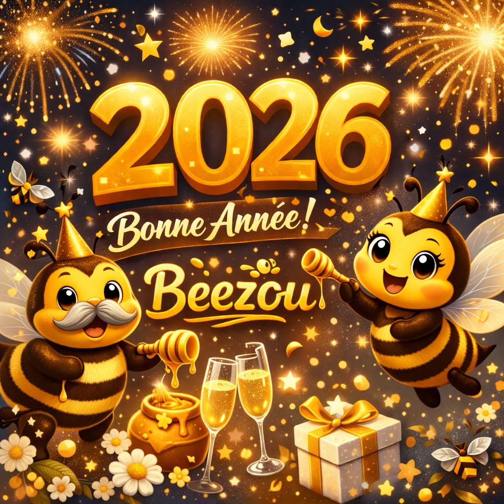 🫶 Belle &amp; heureuse année 2026 !
Qu’elle soit douce comme le miel, prospère… et pleine de pollen de bonheur 🌼🐝 🌸

#BonneAnnée2026 #RSE #Biodiversité #Occitanie #MadeIn31 #Apiculture #ImpactPositif #Beezou #TeamBeezou #RuchesEnEntreprise