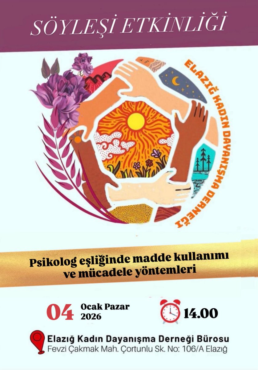 Uzman psikolog eşliğinde, madde kullanımı ve mücadele yöntemleri hakkında ki söyleşi etkinliğine sizleri de bekliyoruz. 
#elazığhaber 
#gençlikiçinbizvarız
#elazığgündem