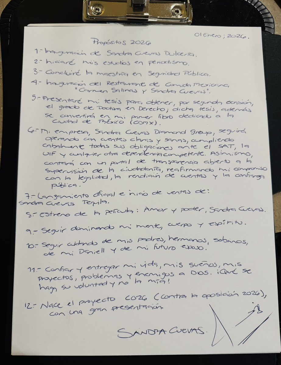 SandraCuevas_'s tweet image. Propósitos #2026. #SandraCuevasMXCO26