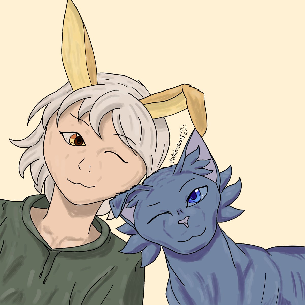 A gift for two very dear friends of mine!

it's actually deplorable how much better i drew the cat, than how i drew the person

Happy New Year's!