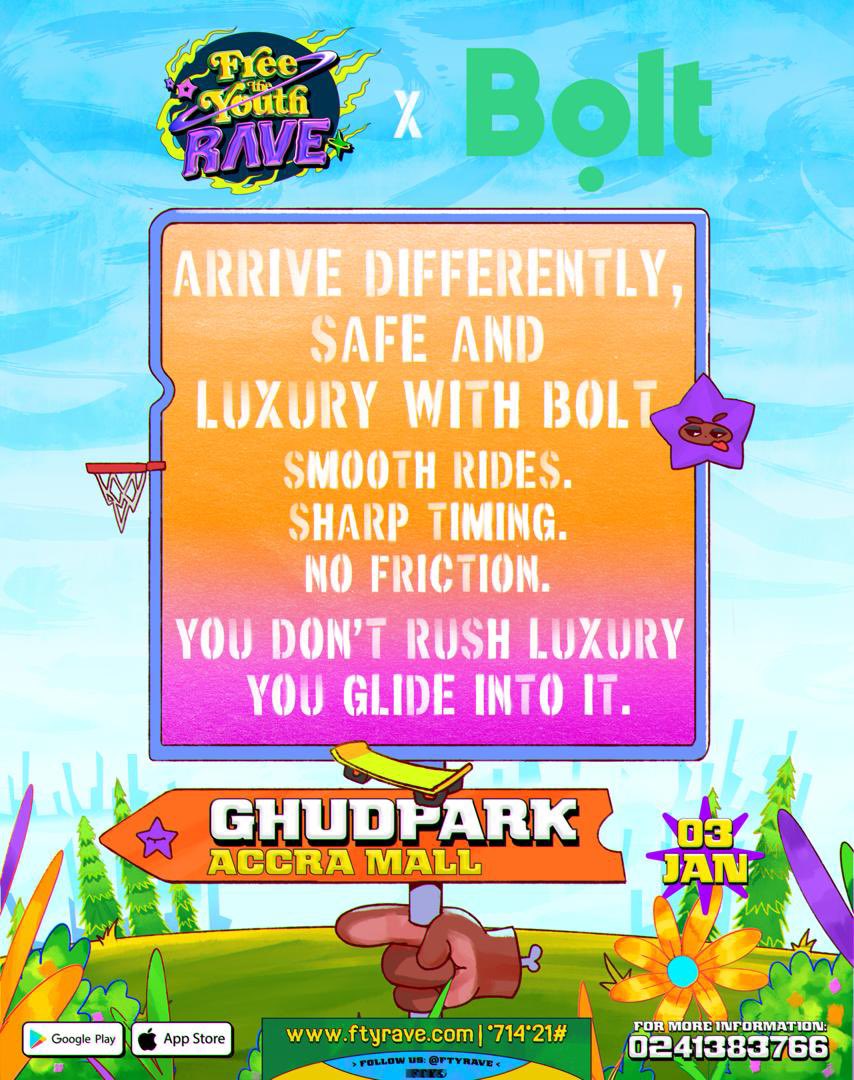 ftyrave's tweet image. @ftyrave x @bolt_ghana COME RAVE SAFELY WITH BOLT

SECURE @ftyrave tickets AT ftyrave.com OR DIAL *714*21#

#FreeTheYouth #ftyrave #TheRave  #SlamDunk jumpman23 JordanIsHere