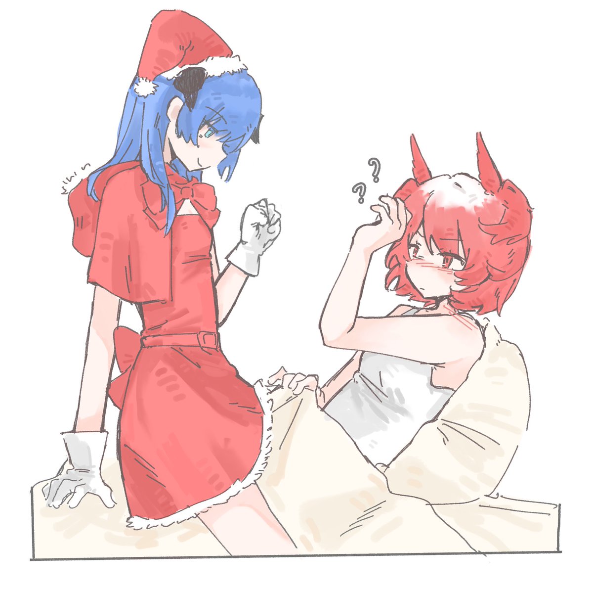 cyuai_'s tweet image. 我放弃我的上色了就这样吧！虽然是圣诞节主题但是已经过了所以祝大家新年快乐！