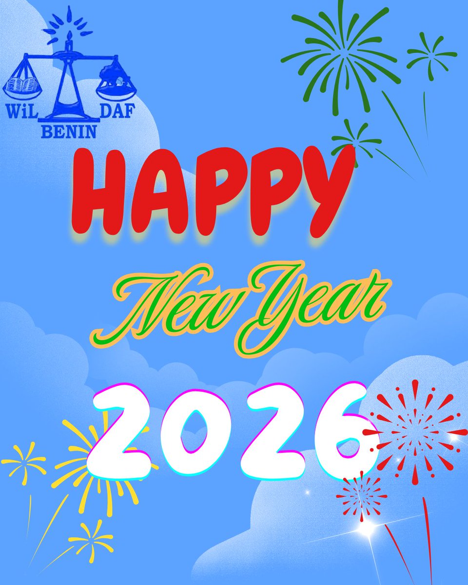 Que cette année nouvelle soit celle où les droits des femmes sont pleinement respectés et valorisés partout dans le monde entier en vue de bâtir un avenir plus juste et égalitaire.
Que nos combats à l'endroit des femmes soient couronnés de succès.
Heureuse année 2026 à tout-e-s.