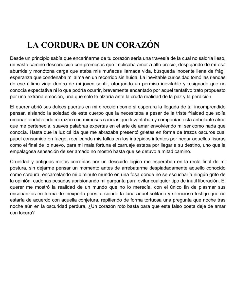 Killu4HxH's tweet image. Ante la limitada cantidad de letras que un post permite, decidí escribir de otra manera, no es mucho pero es lo que plasma mi situación de una forma muuy vaga.
Gran parte de esto se lo debo a @RobertBacon84, me encanta su forma de escribir y fue mi inspiración, te quiero mucho 🫶