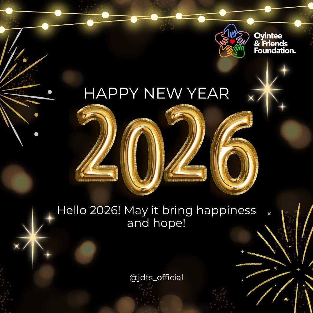 2025 was amazing!❤️

2026 will definitely be better. May the love we give never fade. May the support we give never stop. May blessings never cease in our lives. May 2026 usher in favour and prosperity. 

Oyintee and friends wishes  y’all an amazing new year!🎉✨

#HappyNewYear