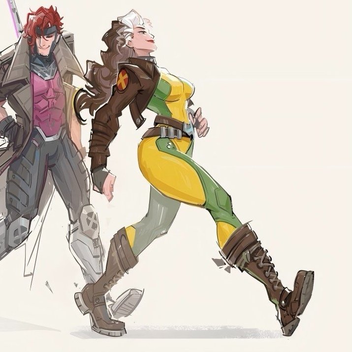 comfortrogue's tweet image. Rogue walking like she already knows she’s an icon