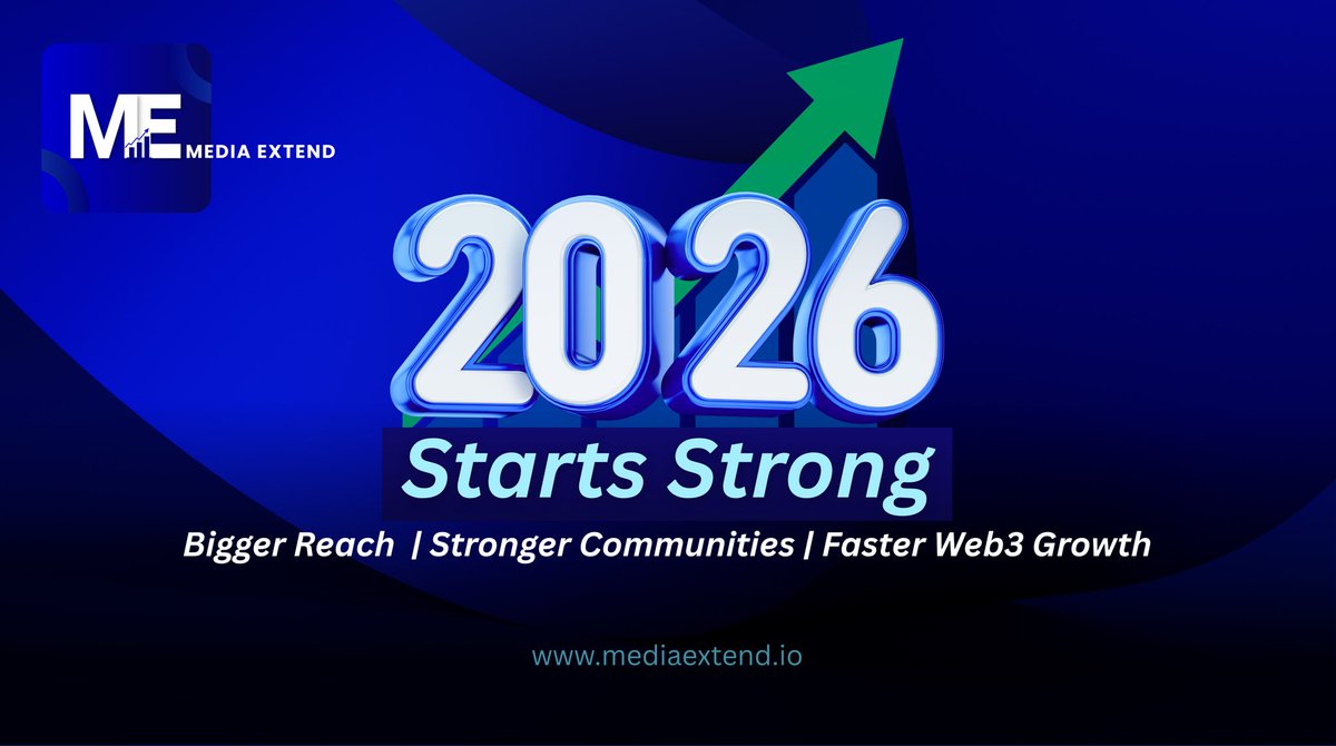 MediaExtend's tweet image. 2026 starts strong.
We’re scaling Web3 brands with real visibility — not fake hype.
Bigger reach. Stronger communities. Faster growth.

🔗 mediaextend.io

Hashtags:
#Web3 #CryptoMarketing #Blockchain #Web3Growth #StartupMarketing #CryptoFounders #XMarketing…