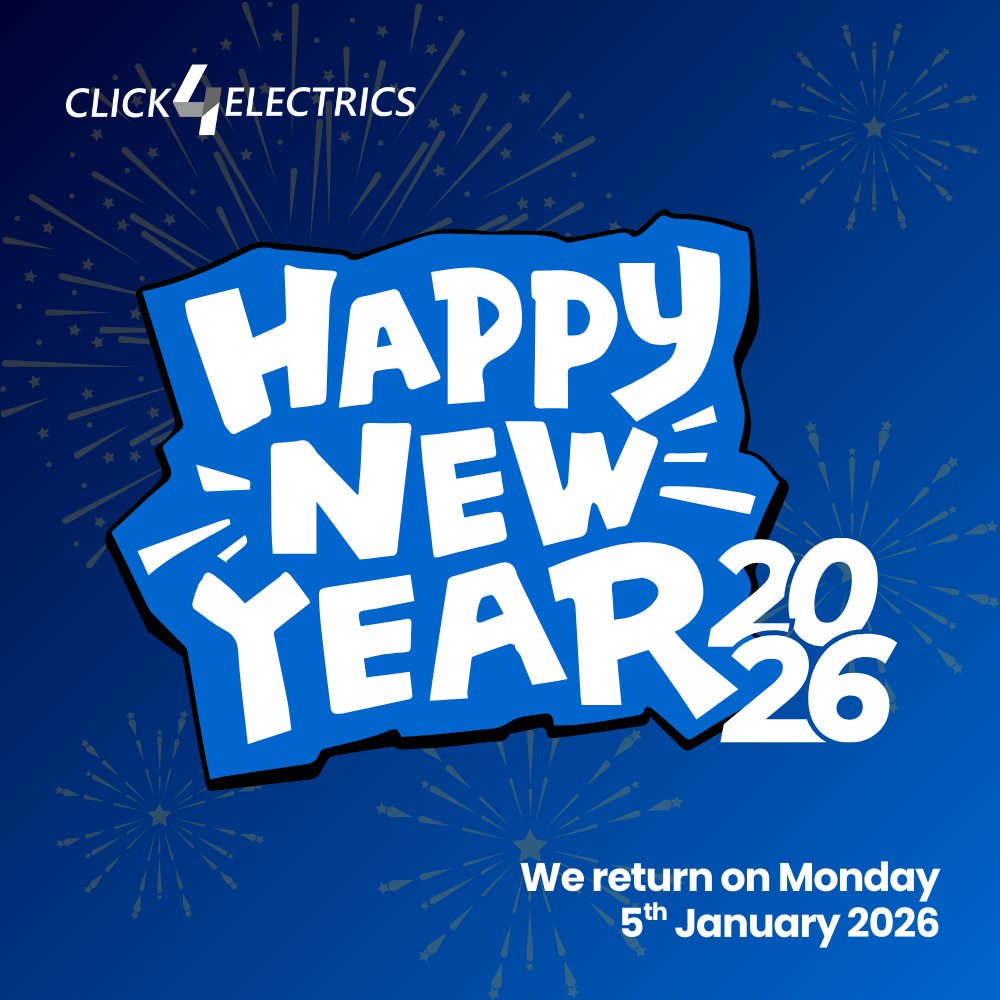 Happy New Year from all of us at Click4Electrics 🎉

We're excited to power up 2026 with top-quality electrical products and unbeatable deals just for you.

📲 Shop today tinyurl.com/vbvnye26

#HappyNewYear #NewYear2026 #Install #Trades #SparkyLife #ElectricianLife
