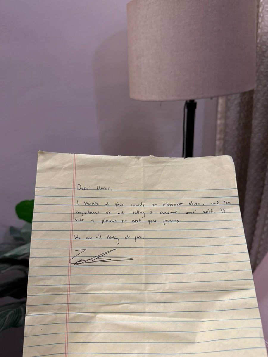 banojyotsna's tweet image. Zohran Mamdani writes to Umar Khalid. 
December 2025. 

#FreeUmarKhalid
#FreeAllPoliticalPrisoners