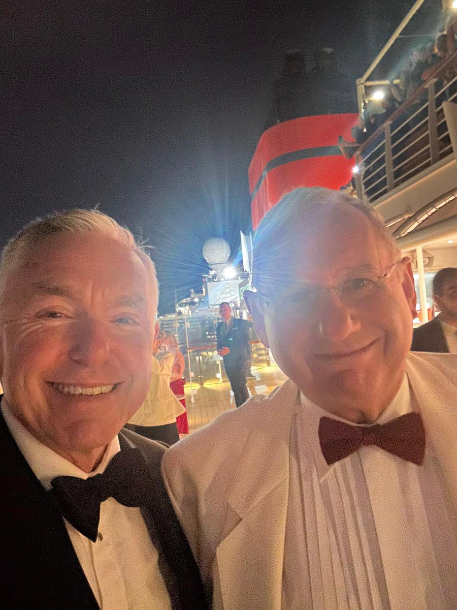 Our WM meets our PGM on the high seas aboard the Queen Anne celebrating New Year - Happy New Year to all !!