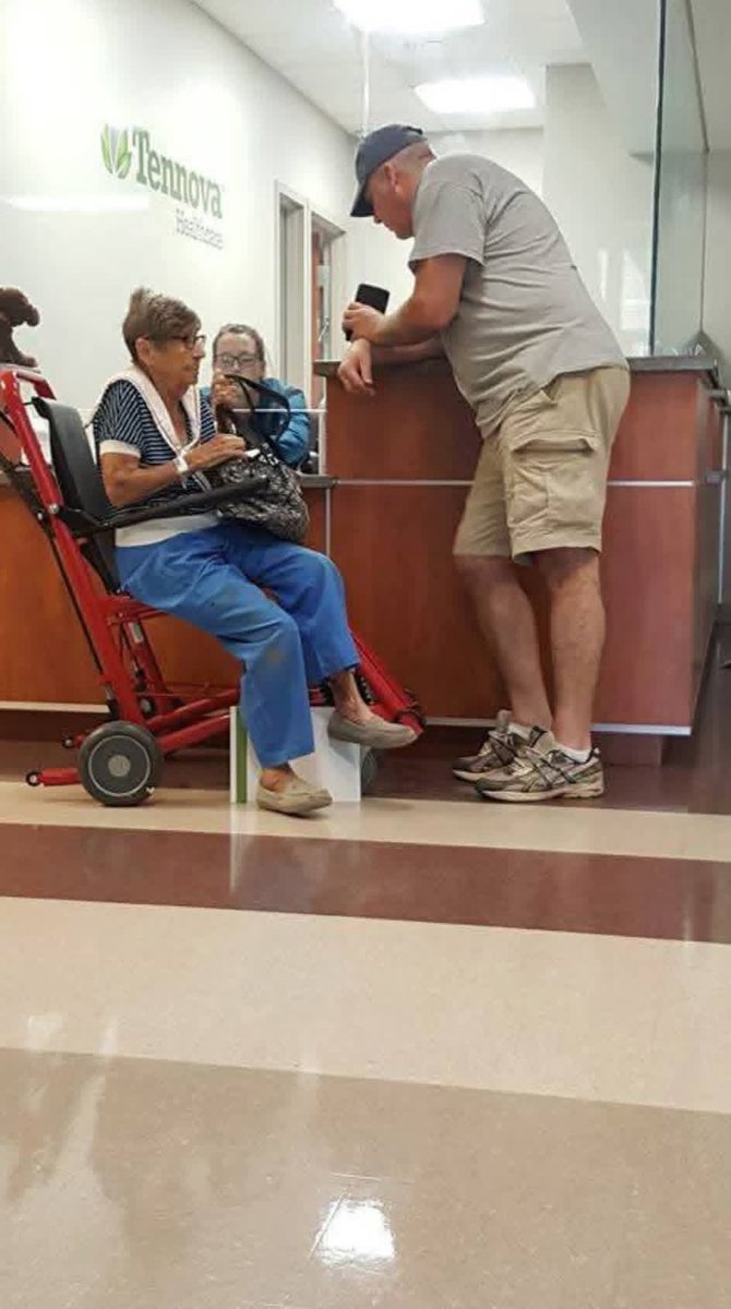 "My husband and I were in the ER and an elderly lady was wheeled out to leave. She told the receptionist she had no family or ride home. I was saddened to see some (not all) of the employees lack of concern as to how she would get home. All of the sudden this AMAZING gentleman