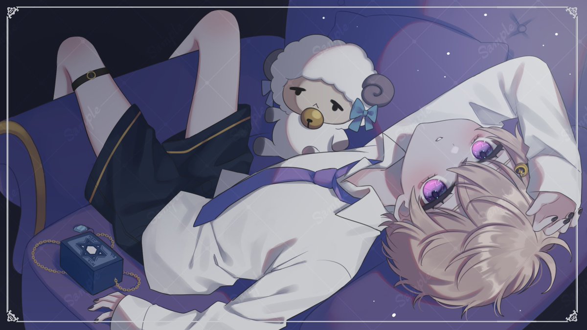 0akup's tweet photo. ☾⋆ 【ご依頼絵】睦月ナツメさんのヘッダーイラストを描かせていただきました ありがとうございました！ https://t.co/YiabtBaMy0