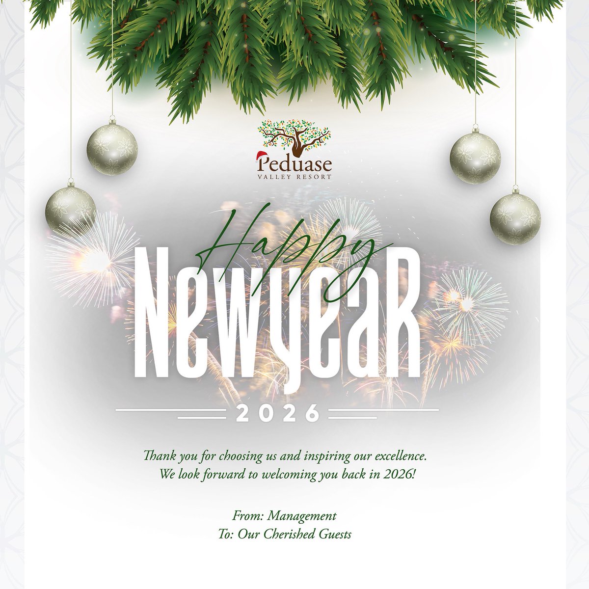 PeduaseValley's tweet image. Thank you for choosing us and inspiring our excellence.
We look forward to welcoming you back in 2026!