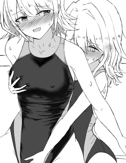 元旦なので競泳水着描いてる