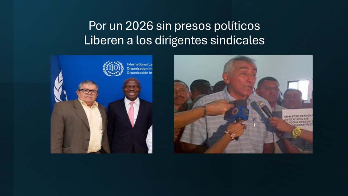 Se inicia el año con los  compañeros William Lizardo, presidente de Fetraconstrucción y José Elías Torres, secretario general de la CTV desaparecidos. Fueron detenidos por la Policía Nacional Bolivariana hace más de un mes.
Sus familiares recorren diariamente todos los centros de