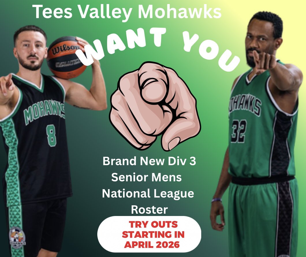 Big things happening at Mohawks as the club look to add another men’s team into National League Division 3. We need you.. 
#proudtobeamohawk 
#nationalbasketballleague