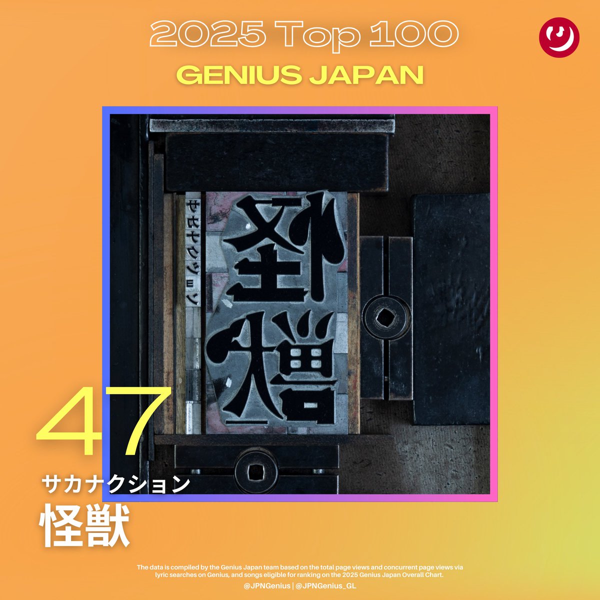 Genius Japan 2025年 年間総合ソング・チャート / YEAR-END CHART