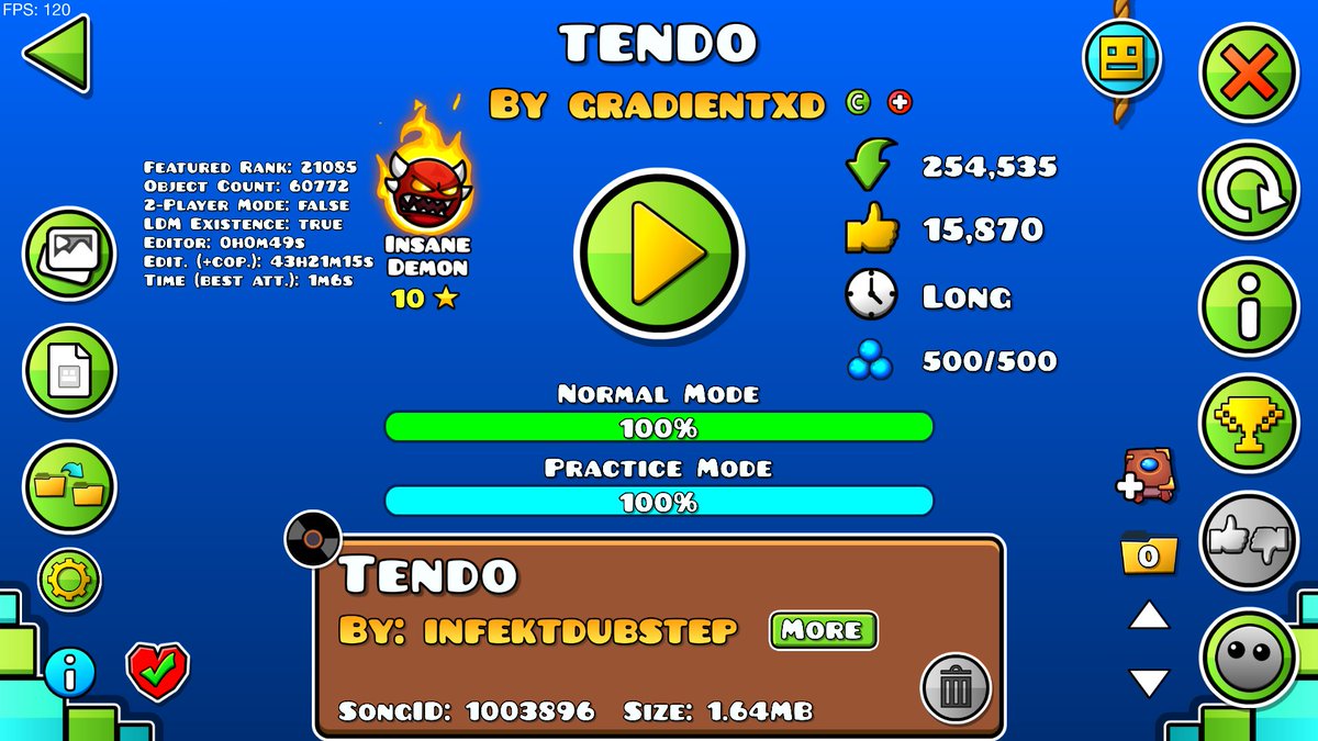 Ayer poco antes de que terminara el año me pasé mi 5to insane demon :3