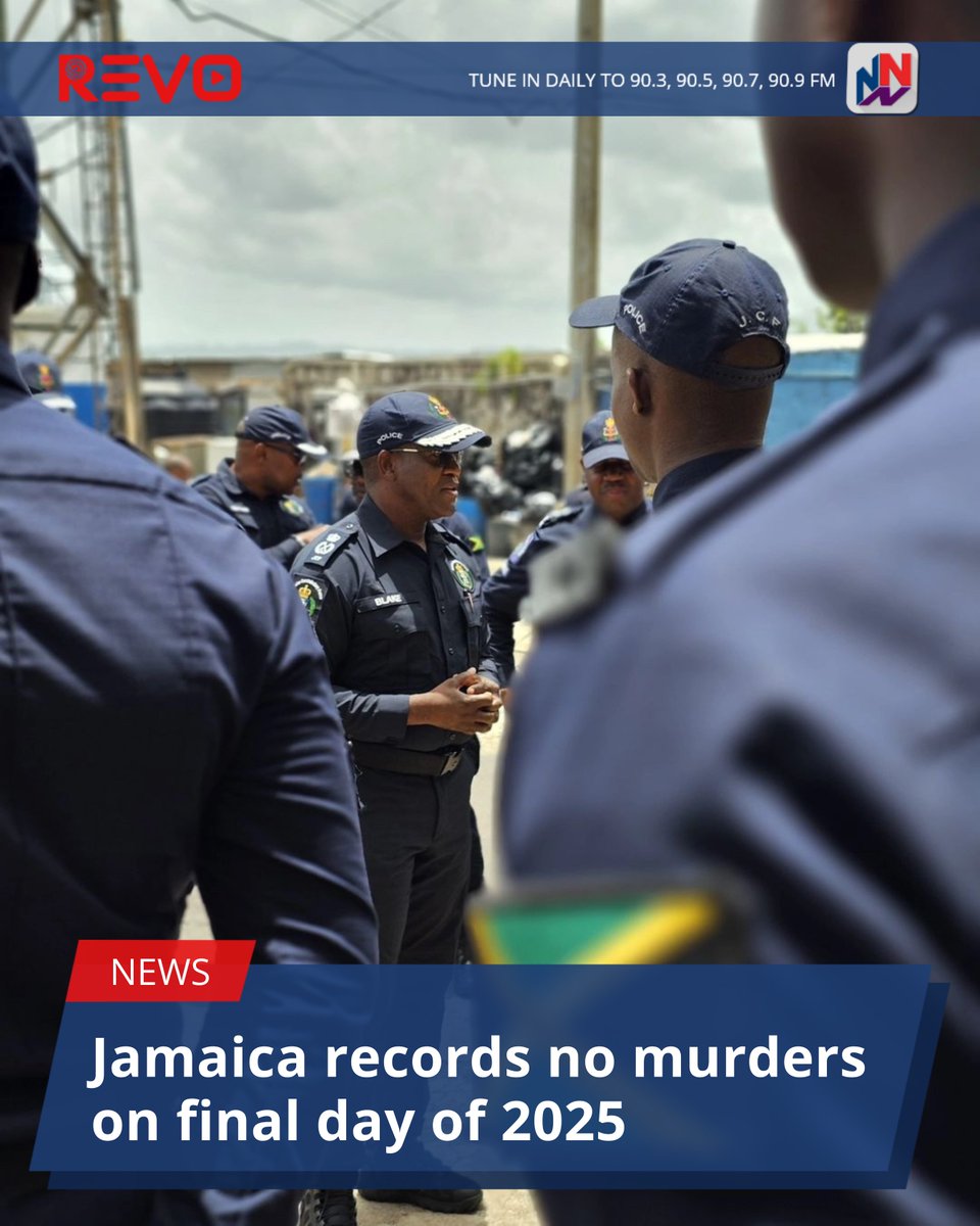 Jamaica ended the year 2025 with one final success in efforts to reduce murders and major crimes across the country.

This as there were no reported murders on December 31, the final day of the year.

READ MORE HERE: revonews.ai/news/jamaica-r…