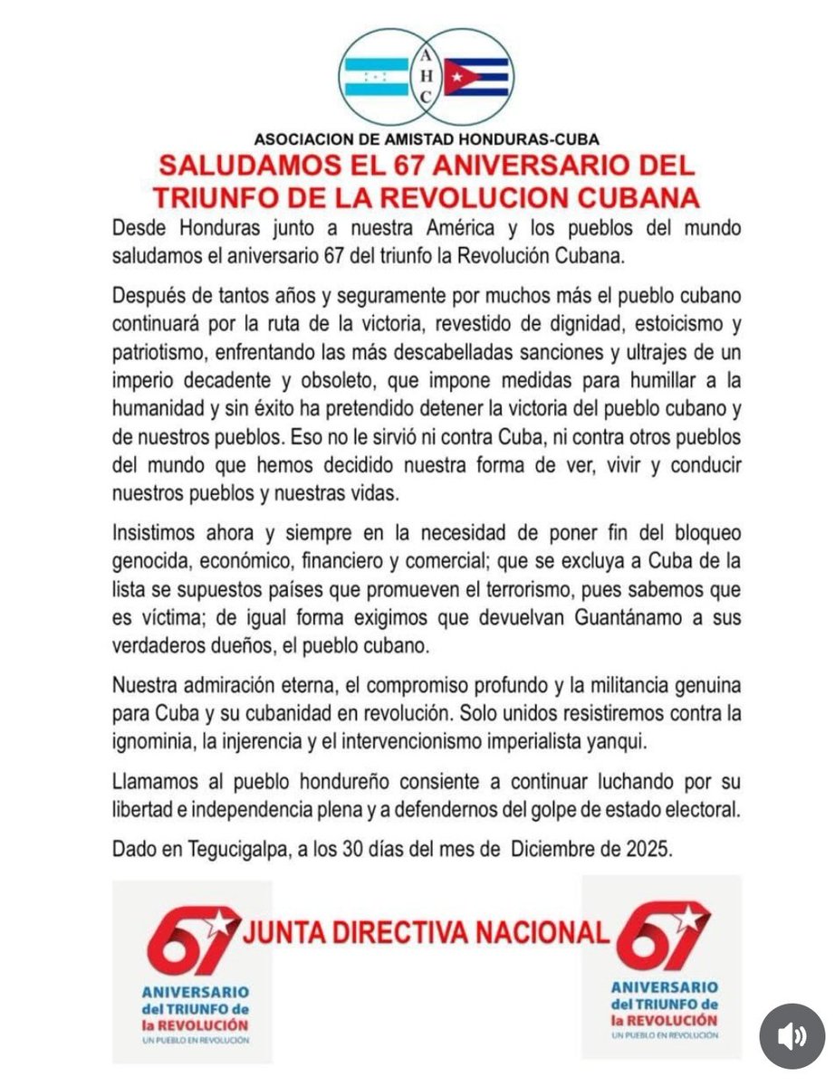 Embajada de Cuba en Honduras tweet media