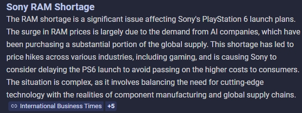 Deathman9838's tweet image. Hey @ThatGenericEric I know you are a special level of stupid, but you do understand that the RAM shortage is also affecting your precious plastic box maker in Sony right?