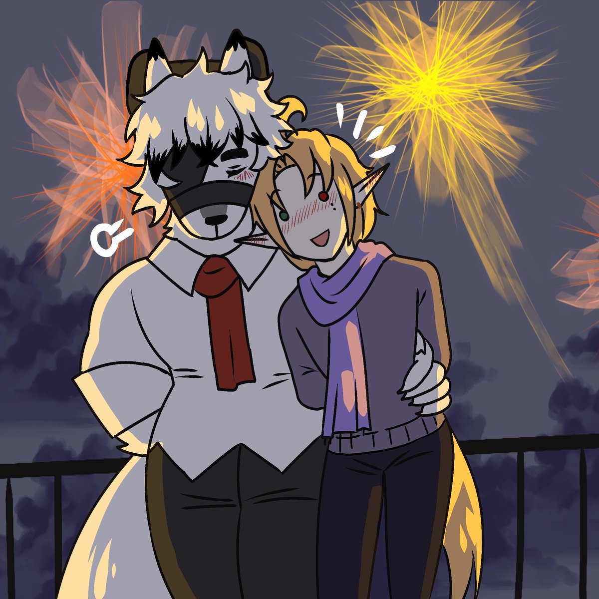 Lycahugofan's tweet image. loud noises solutions for your boyfriend #lycahugo  #ライヒュ
Art by admin: 📦