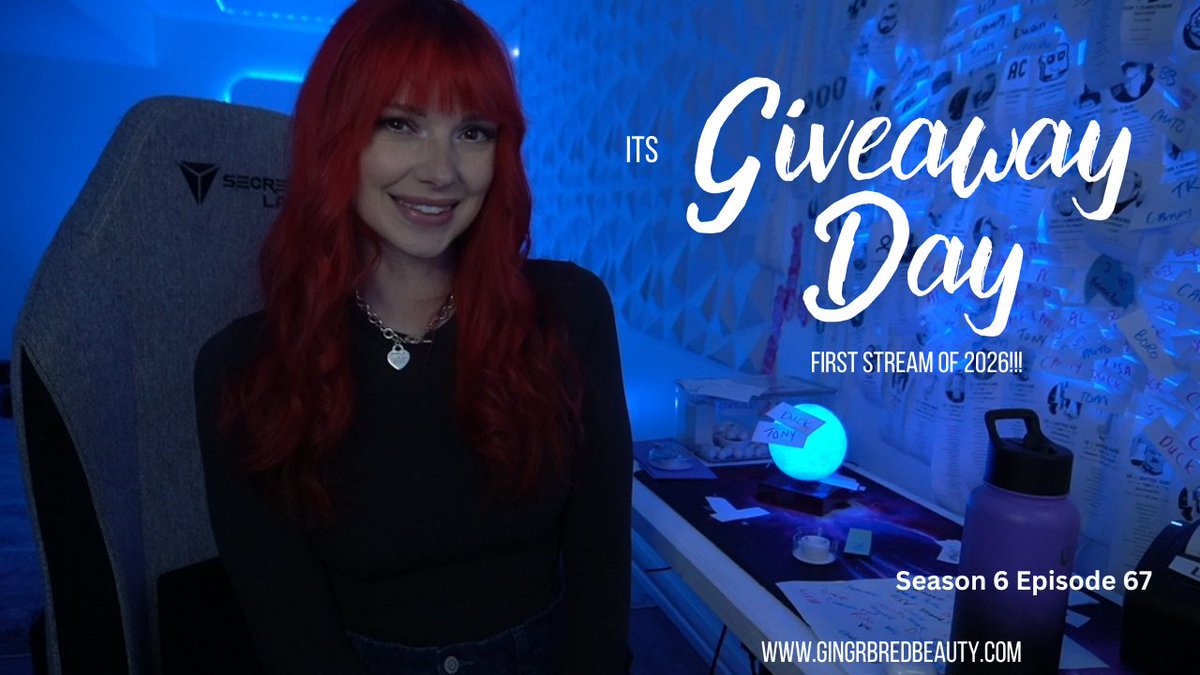 HAPPY NEW YEAR!! Our very first stream of 2026. As you can see, this flu is still kicking my ass but we are streaming anyway <3 ITS GIVEAWAY DAY so come hang out #live on #twitch in 15 twitch.tv/gingrbredbeauty
#repost for todays #giveaway!
#HNY2026