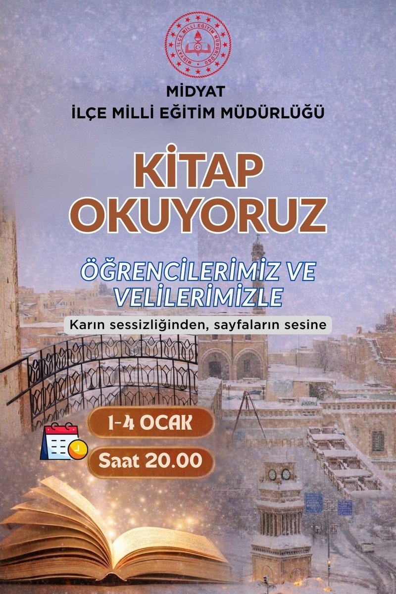 Saat 20.00’de KİTAP OKUYORUZ. <a href="/midyatilcemem/">Midyat İlçe Milli Eğitim Müdürlüğü</a> <a href="/abdurrahimdmr47/">Abdurrahim DEMİR</a> <a href="/MidyatFen/">Midyat Fen Lisesi</a>