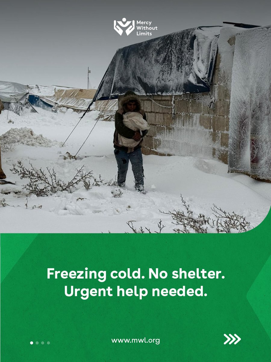 MWlimits's tweet image. Emergency in Al-Tawheed Camp after a severe snowstorm left families without shelter. Help MWL reach those exposed to freezing temps.

mwl.org/program/emerge…

#MWLimits #Syria