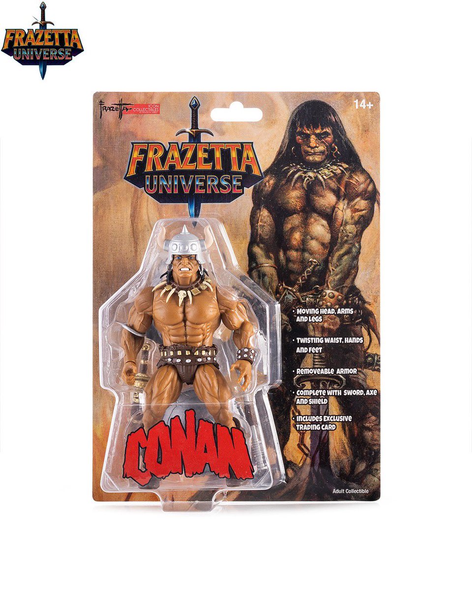✨ The Frazetta Universe™ begins. Wave 1 is LIVE! ✨

FRAZETTAGIRLS.COM

Death Dealer, Conan, and John Carter of Mars in 5.5” retro format from ICON Collectibles™ now available for pre-order.

5.5” retro figures
Weapons + removable armor
8 points of articulation 
Trading