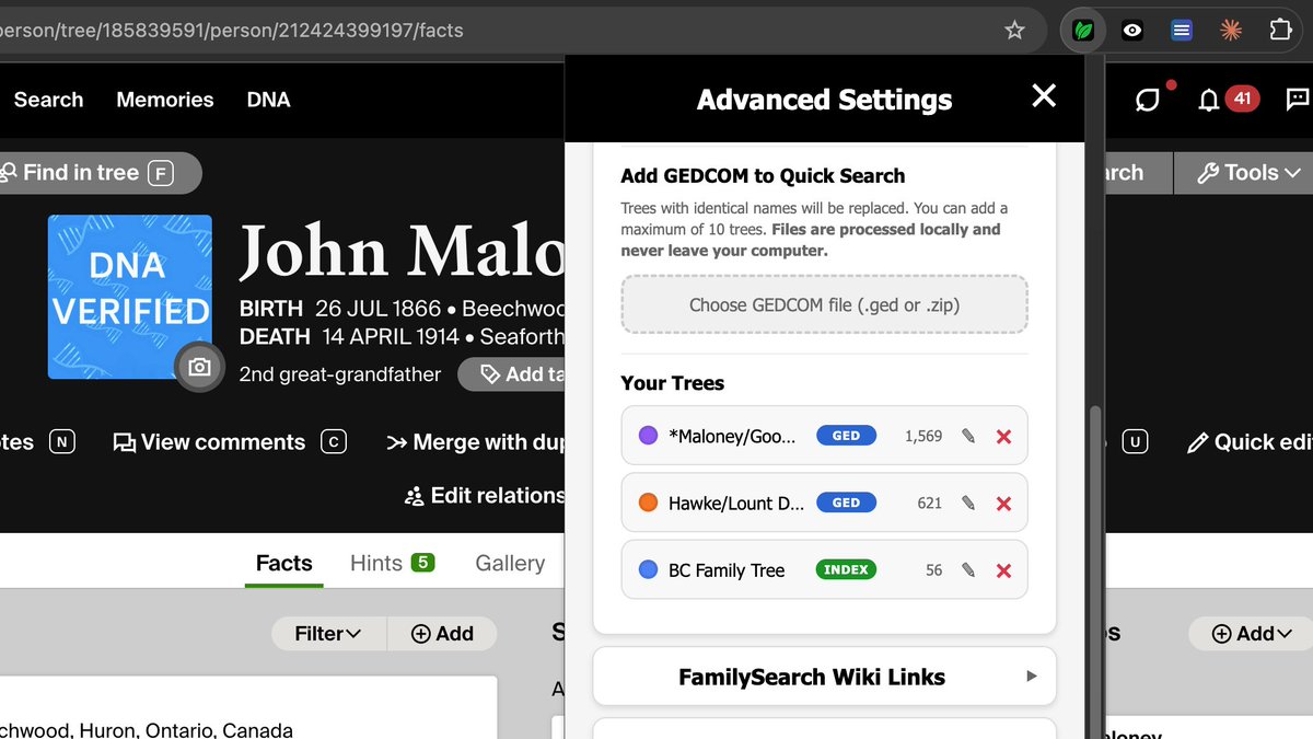 Go directly to any persons page on Ancestry across multiple trees with just a few keystrokes!  

New in Genealogy Assistant: You can now add GEDCOM files from Ancestry to Quick Search, with support for up to 10 trees.  

Learn more about Quick Search: genea.ca/quick-search