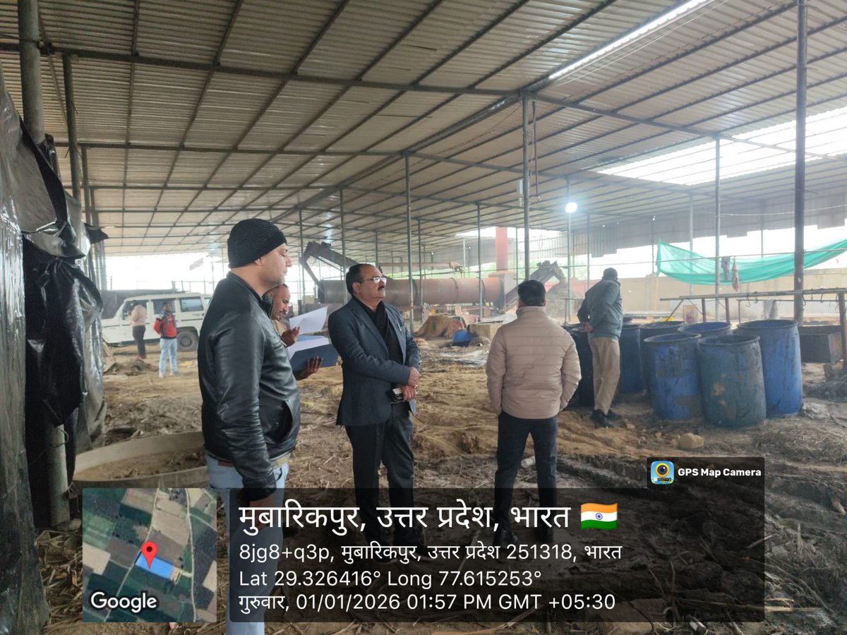 Inspection of Khandsari units in Khatauli(Mzn)area with Excise n Khandsari personals on today.