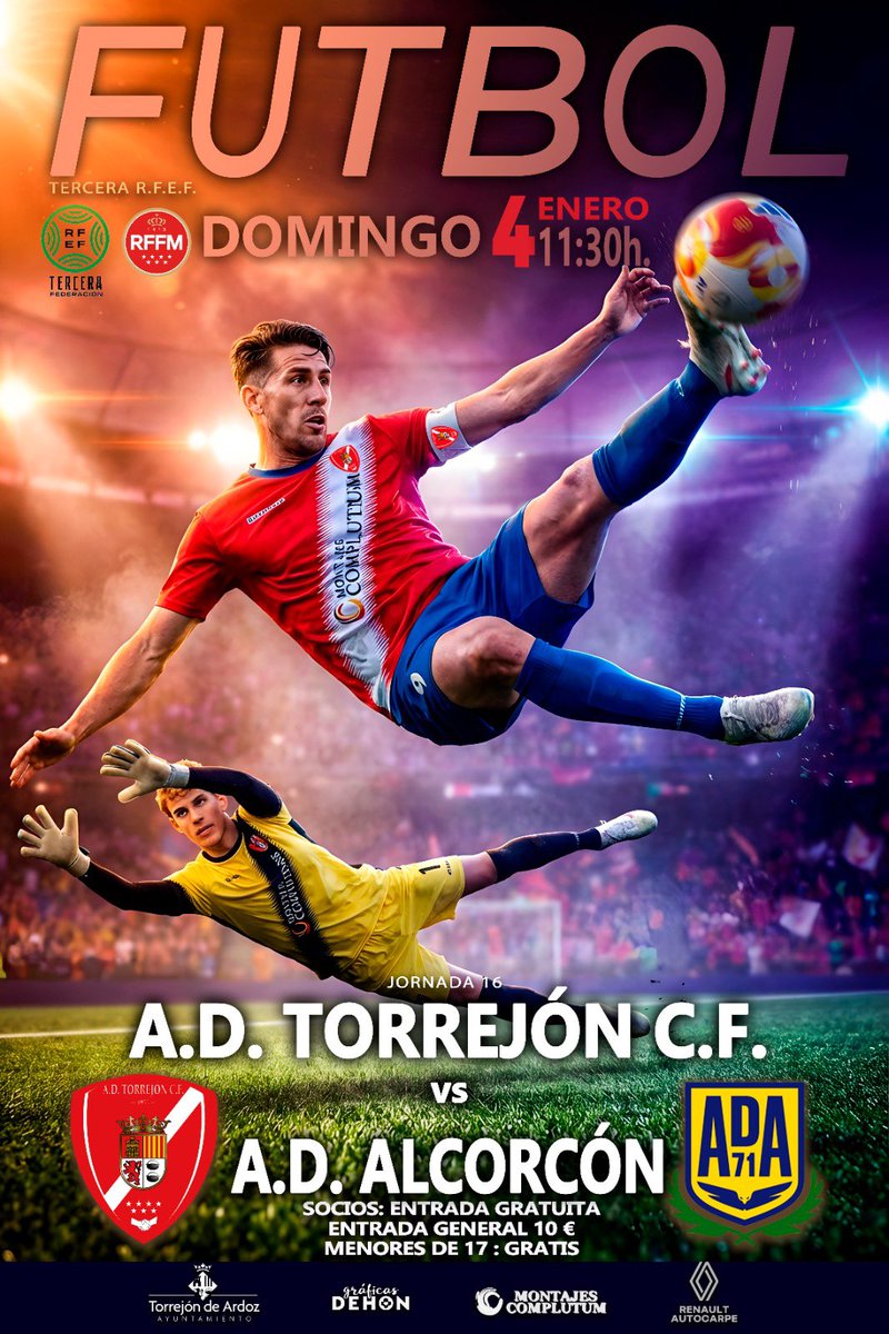 Feliz Año nuevo!!!!.
Comenzamos el año con un partidazo en Veredillas. No podéis faltar!!!❤⚽💪🍀

<a href="/AD_Alcorcon/">A.D. Alcorcón</a> <a href="/JorgePradillos9/">Jorge Pradillos</a> <a href="/GradaSiete7/">GradaSiete7</a> <a href="/Balon_Tierra/">𝔹𝕒𝕝𝕠́𝕟 𝔸 𝕋𝕚𝕖𝕣𝕣𝕒 ⚽</a>