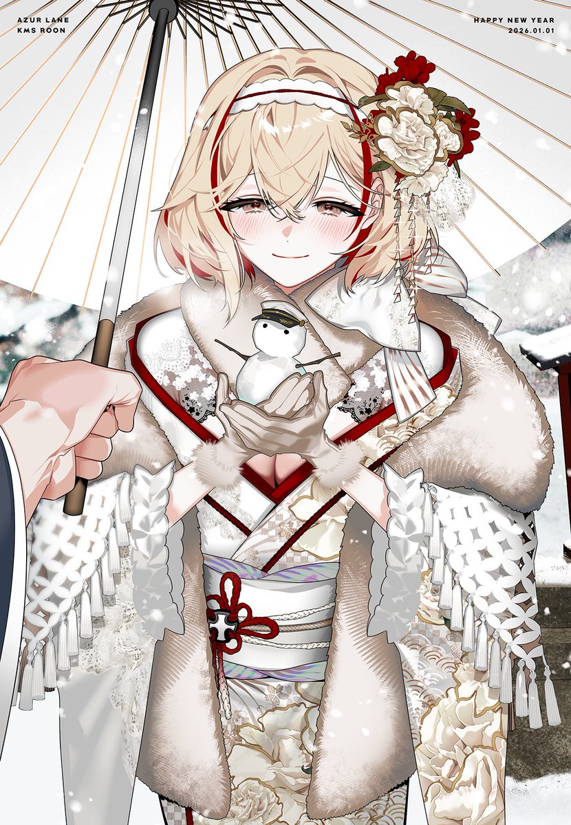#アズールレーン
ローン（新年）

「指揮官に似た雪だるま、少しでも強く握ったら崩れちゃいそうで可愛いですね…❤」