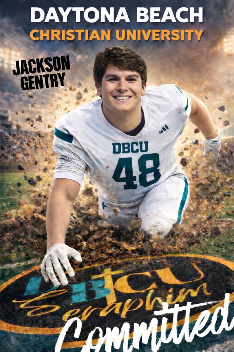 🚨🏈 IT’S OFFICIAL 🏈🚨
Jackson Gentry has committed to Daytona Beach Christian University as part of the Class of 2026!

We’re excited to have you join the DBCU football family!
#Committed #DBCU #ClassOf2026 #NextLevel