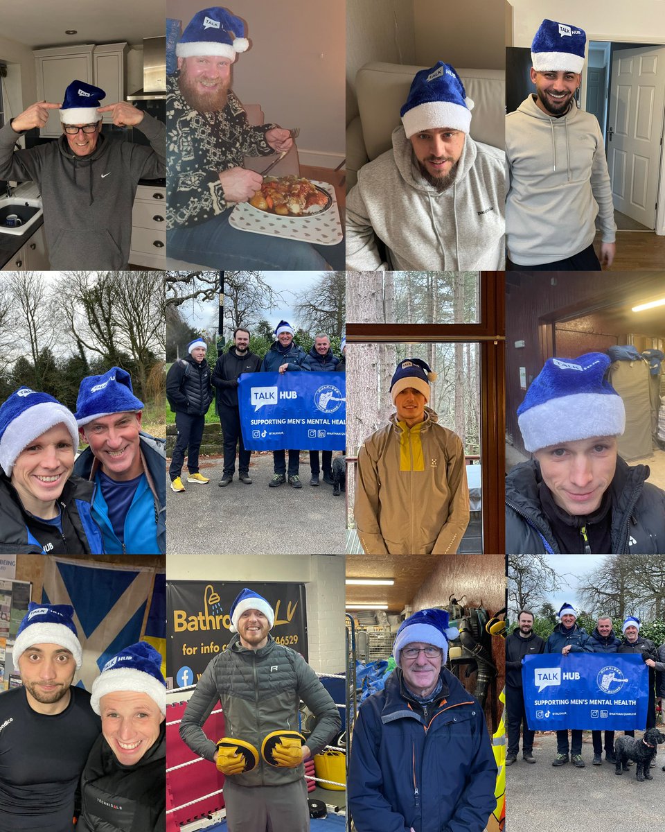 deakefc's tweet photo. Me and some of the @TALKHUB_ lads wearing our blue TALKHUB Santa hats over the Christmas period 💙 
Happy new year from everyone @TALKHUB_ we hope it’s a great one! 
It’s good to talk lads 💙 https://t.co/yyzomBBl9g