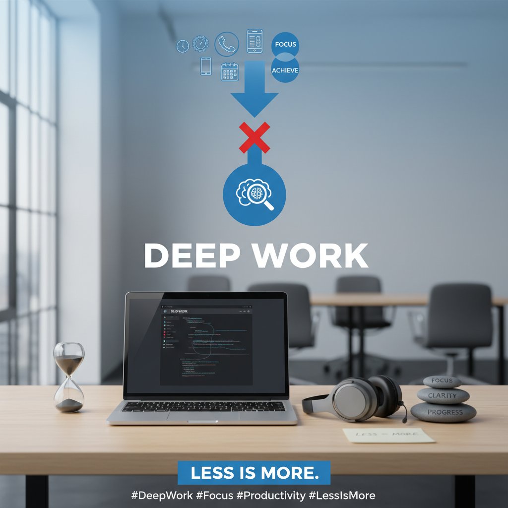 IsaakSmart's tweet photo. Everyone chases 'more.' More meetings, more notifications, more 'hustle.' But what if the secret to true progress isn't adding, but subtracting? The real magic happens when you dive deep, uninterrupted.

#DeepWork #Focus #Productivity #LessIsMore https://t.co/uZAqWLd1bc