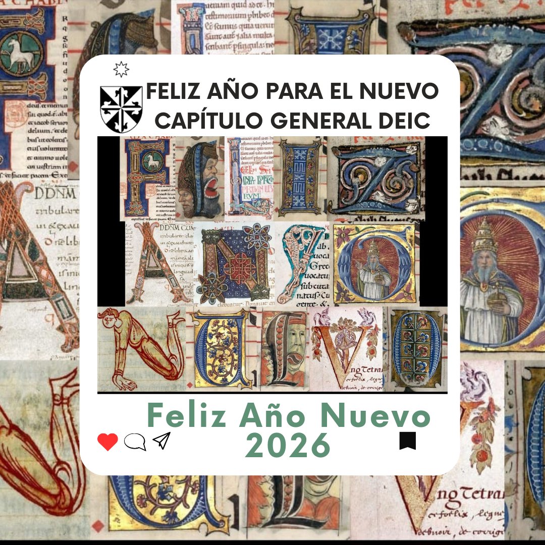 💫 Feliz Año Nuevo 2026, el año del nuevo Capítulo General DEIC para preparar el próximo cuatrienio 2026-30, un año en el que el Espíritu nos siga guiando en el discernimiento para que nuestra misión predicadora siga iluminando el mundo con el que conversamos. 
🫶 ¡¡Felicidades!!