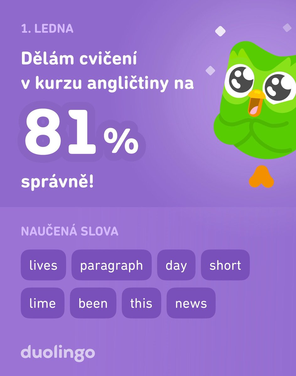 mrawec's tweet photo. Učím se angličtinu na Duolingu! Je to bezplatné, zábavné a efektivní. https://t.co/7e5lbUlLek